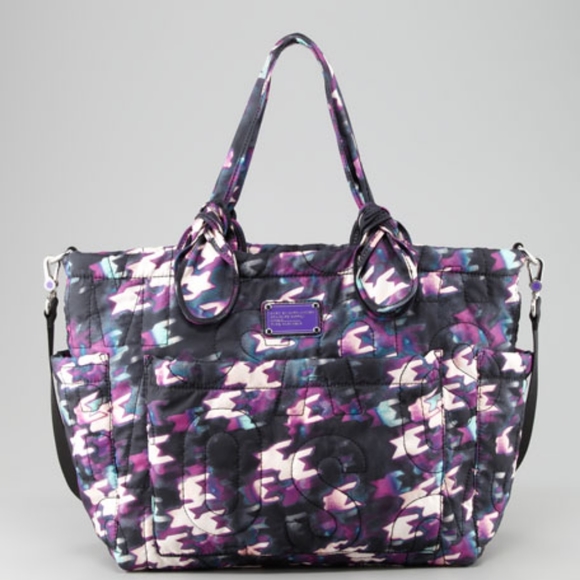 Marc Jacobs Handbags - MARC by Marc Jacobs Pretty Nylon Eliz-A-Baby Diaper Bag, Black & Purple Multi